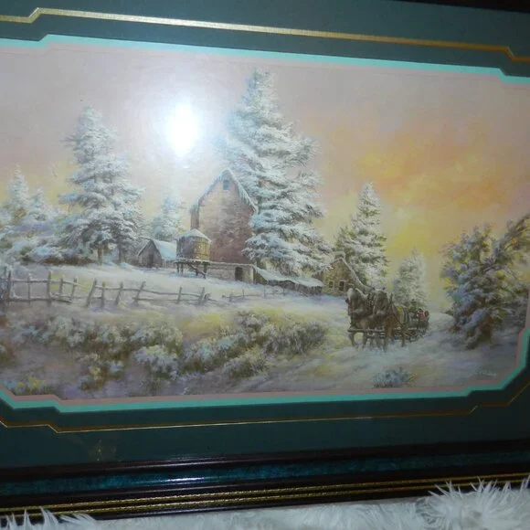 Lee Parkinson Winter Wonderland Horse Drawn Sleigh Framed Print Home Interiors🆕